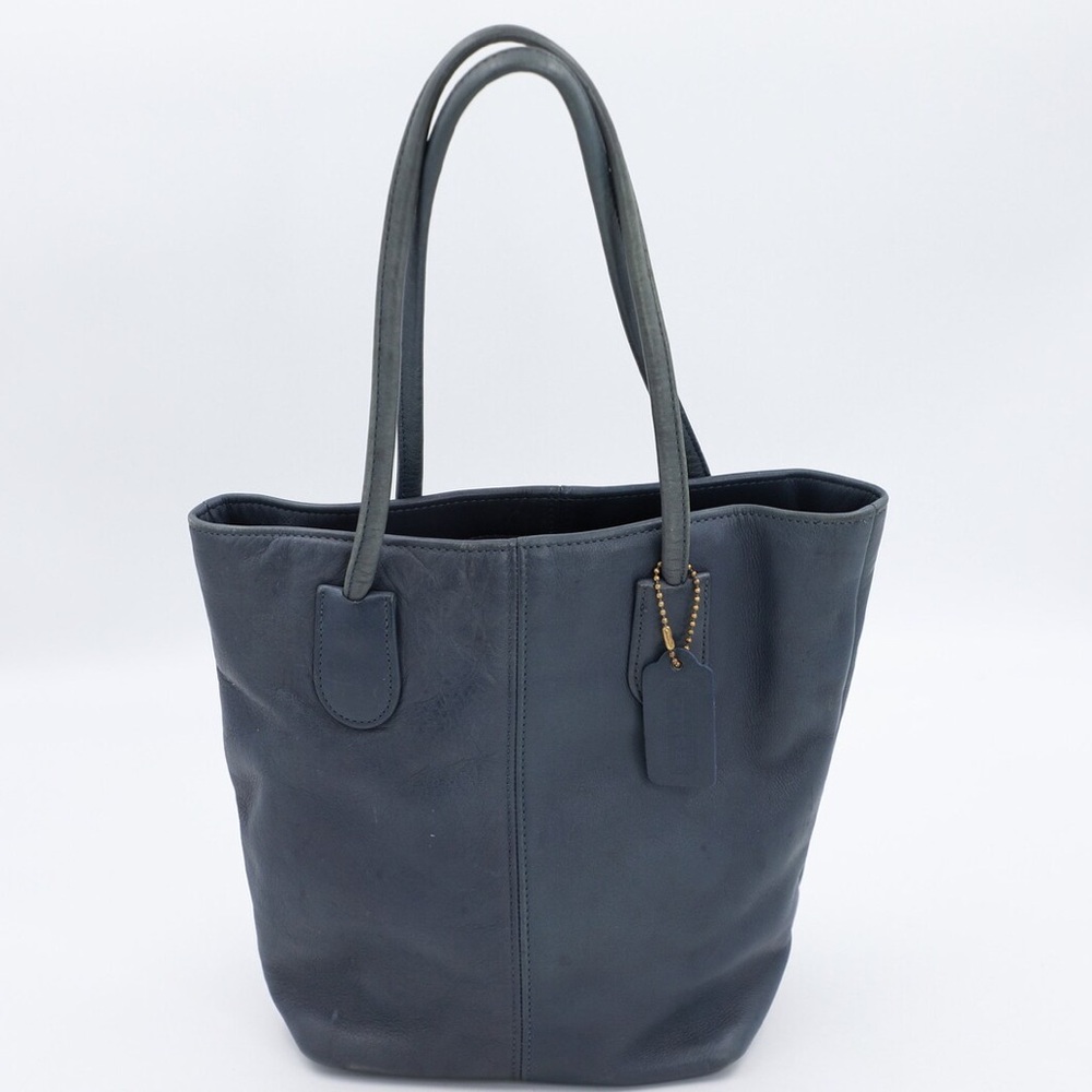 Rare vintage COACH Leather Tote Bag in Blue A5C-4068 - Picture 2 of 7